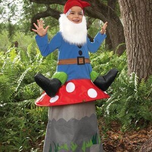 Wishcraft Chasing Fireflies Unisex Size 8 GARDEN GNOME ON MUSHROOM, Halloween